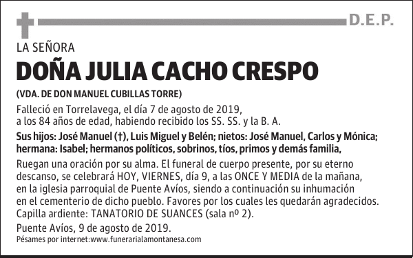 DOÑA JULIA CACHO CRESPO