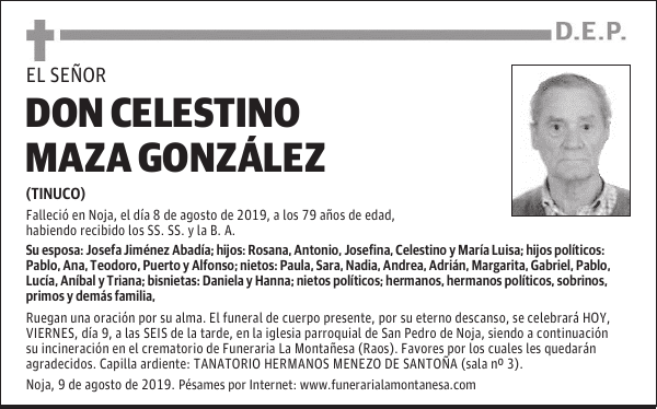 DON CELESTINO MAZA GONZÁLEZ