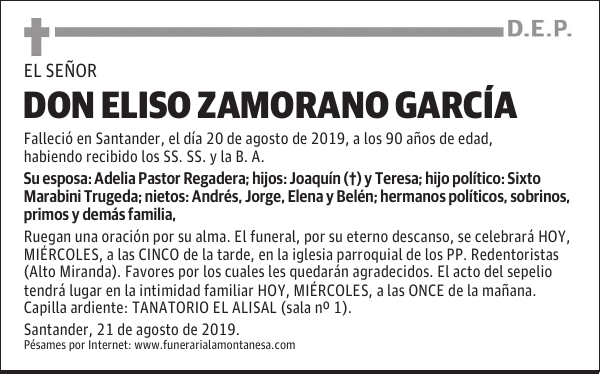 DON ELISO ZAMORANO GARCÍA