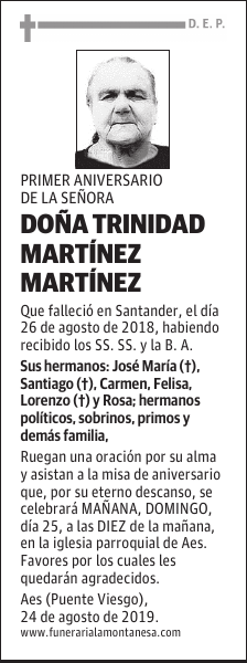 DOÑA TRINIDAD MARTÍNEZ MARTÍNEZ