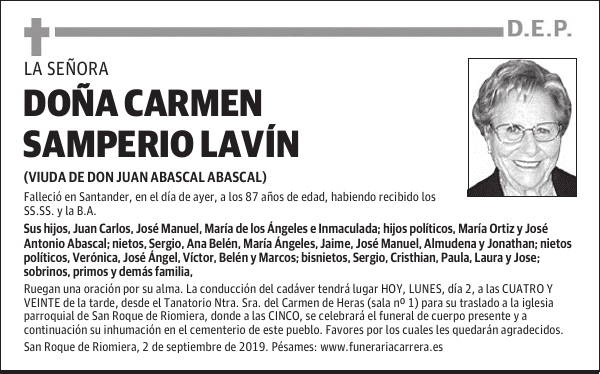 DOÑA CARMEN SAMPERIO LAVÍN