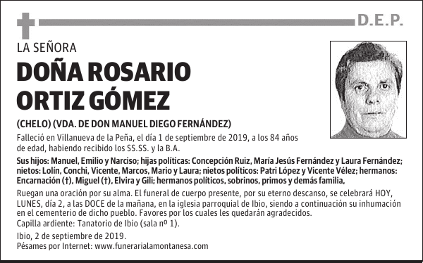 DOÑA ROSARIO ORTIZ GÓMEZ