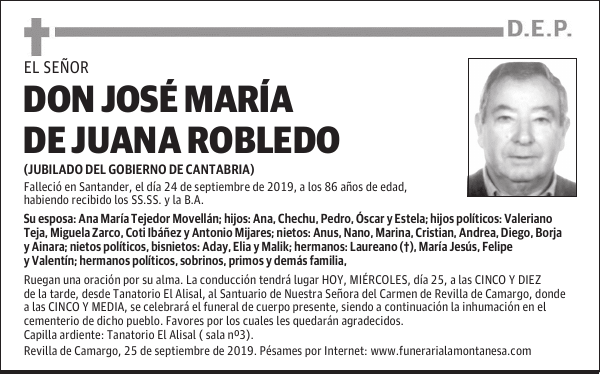 DON JOSÉ MARÍA DE JUANA ROBLEDO