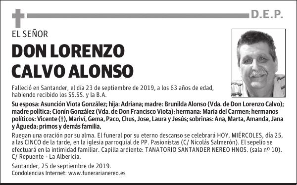 DON LORENZO CALVO ALONSO