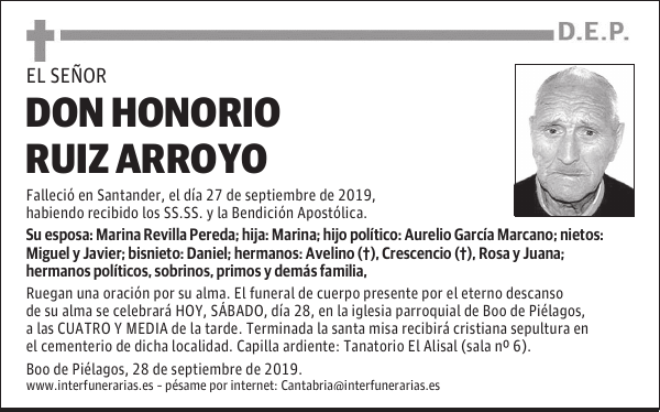 DON HONORIO RUIZ ARROYO