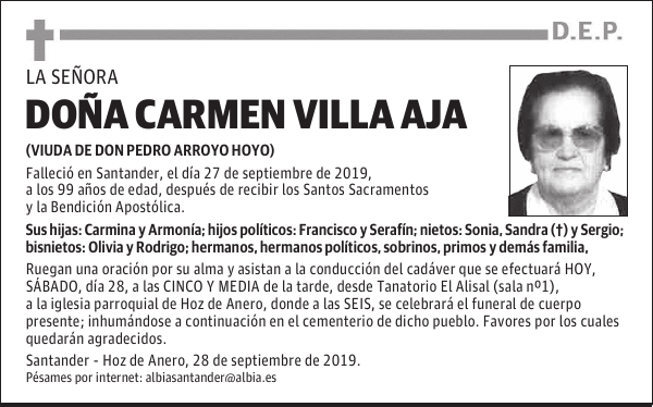 DOÑA CARMEN VILLA AJA