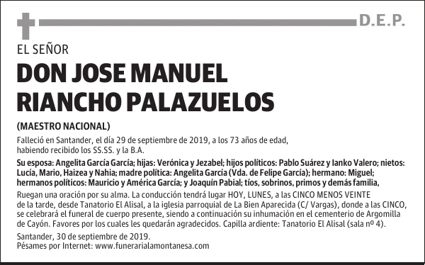 DON JOSE MANUEL RIANCHO PALAZUELOS