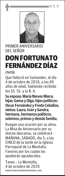 DON FORTUNATO FERNÁNDEZ DÍAZ