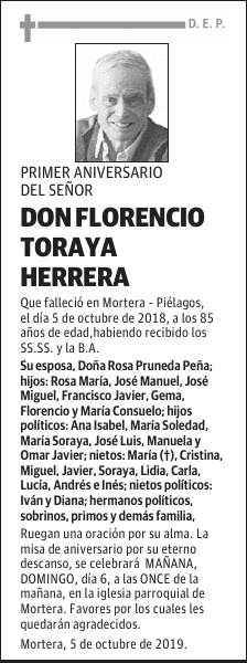 DON FLORENCIO TORAYA HERRERA