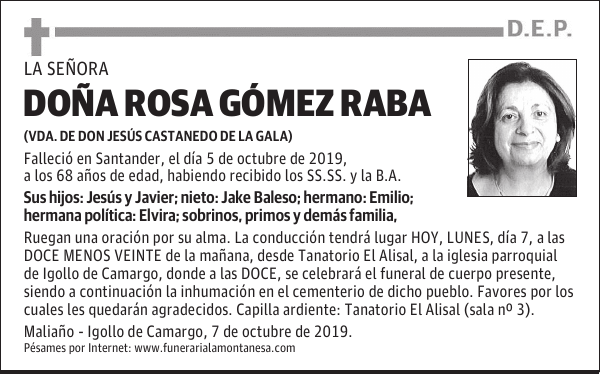 DOÑA ROSA GÓMEZ RABA