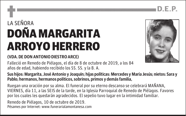 DOÑA MARGARITA ARROYO HERRERO