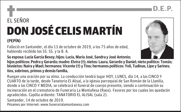 DON JOSÉ CELIS MARTÍN