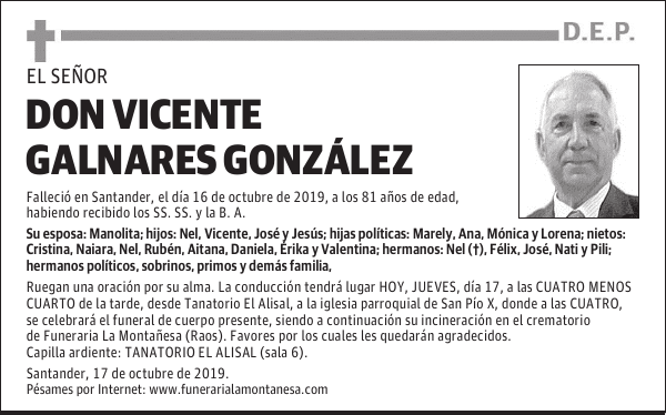 DON VICENTE GALNARES GONZÁLEZ