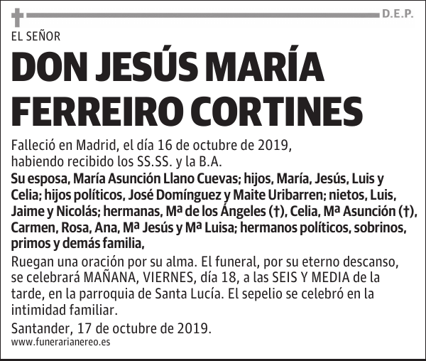 DON JESÚS MARÍA FERREIRO CORTINES