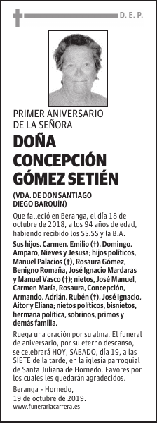 DOÑA CONCEPCIÓN GÓMEZ SETIÉN