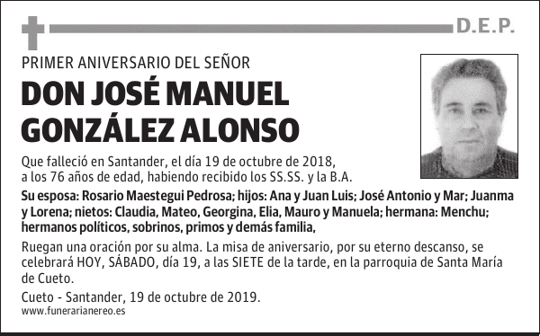 DON JOSÉ MANUEL GONZÁLEZ ALONSO