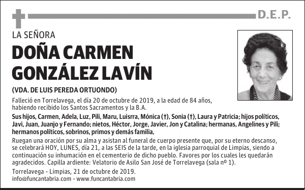 DOÑA CARMEN GONZÁLEZ LAVÍN