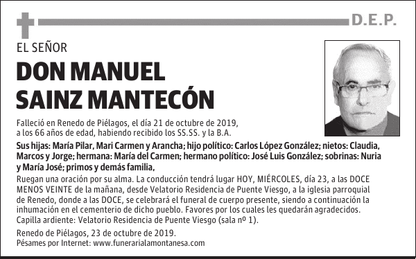 DON MANUEL SAINZ MANTECÓN