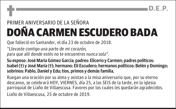 DOÑA CARMEN ESCUDERO BADA