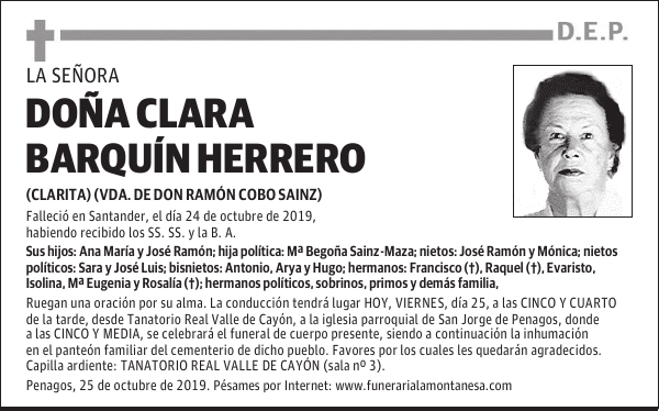 DOÑA CLARA BARQUÍN HERRERO
