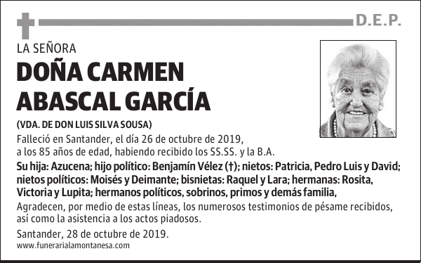 DOÑA CARMEN ABASCAL GARCÍA