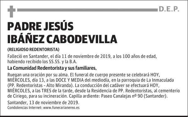 PADRE JESÚS IBÁÑEZ CABODEVILLA