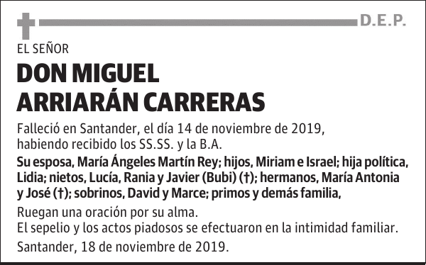 DON MIGUEL ARRIARÁN CARRERAS