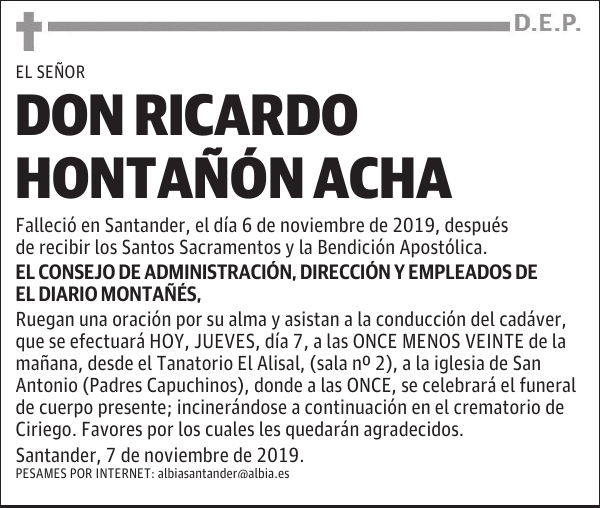 DON RICARDO HONTAÑÓN ACHA