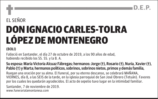 DON IGNACIO CARLES-TOLRA LÓPEZ DE MONTENEGRO