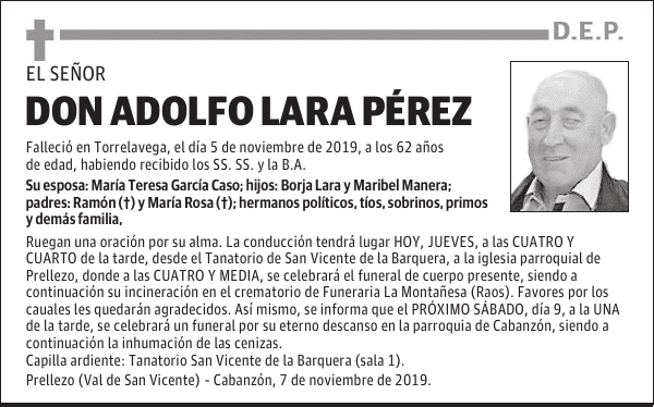 DON ADOLFO LARA PÉREZ