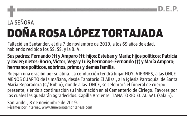 DOÑA ROSA LÓPEZ TORTAJADA