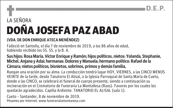 DOÑA JOSEFA PAZ ABAD