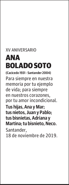 ANA BOLADO SOTO