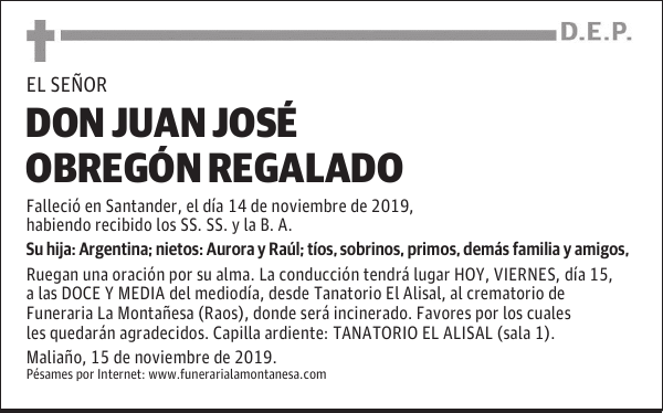 DON JUAN JOSÉ OBREGÓN REGALADO