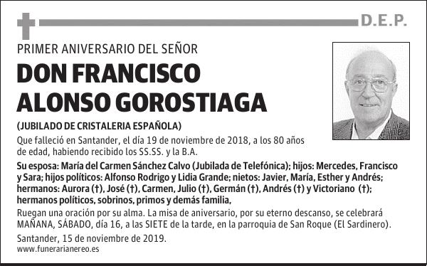 DON FRANCISCO ALONSO GOROSTIAGA