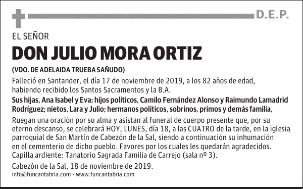 DON JULIO MORA ORTIZ