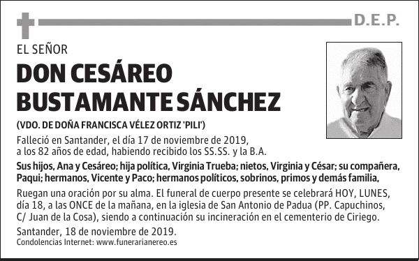 DON CESÁREO BUSTAMANTE SÁNCHEZ