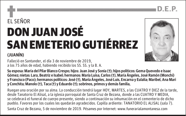 DON JUAN JOSÉ SAN EMETERIO GUTIÉRREZ