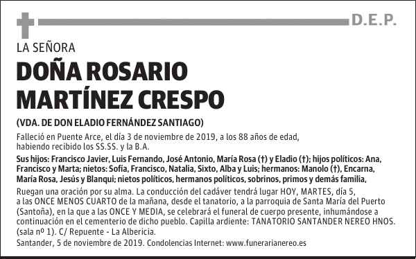 DOÑA ROSARIO MARTÍNEZ CRESPO