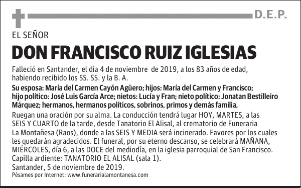 DON FRANCISCO RUIZ IGLESIAS