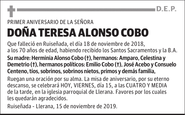 DOÑA TERESA ALONSO COBO