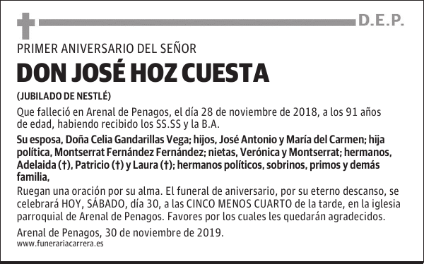 DON JOSÉ HOZ CUESTA