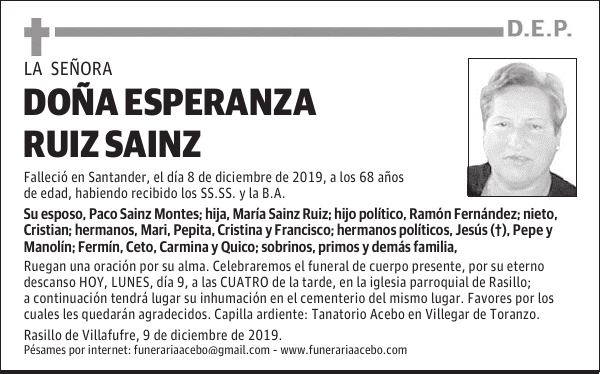 DOÑA ESPERANZA RUIZ SAINZ