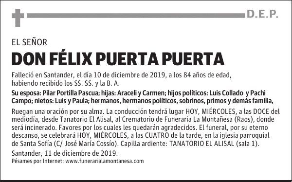 DON FÉLIX PUERTA PUERTA
