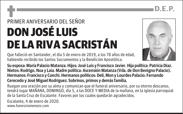 DON JOSÉ LUIS DE LA RIVA SACRISTÁN