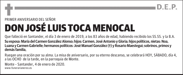 DON JOSÉ LUIS TOCA MENOCAL