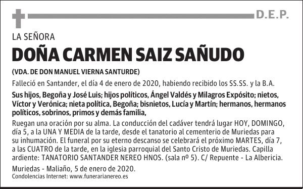 DOÑA CARMEN SAIZ SAÑUDO