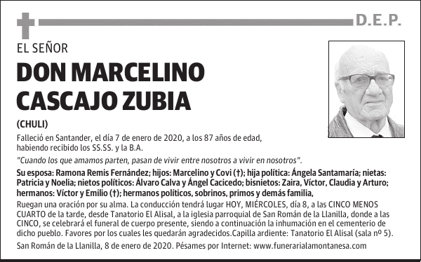 DON MARCELINO CASCAJO ZUBIA