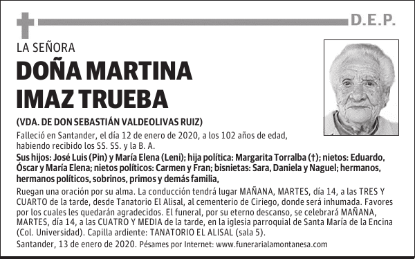 DOÑA MARTINA IMAZ TRUEBA