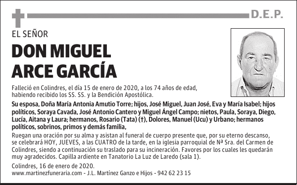 DON MIGUEL ARCE GARCÍA